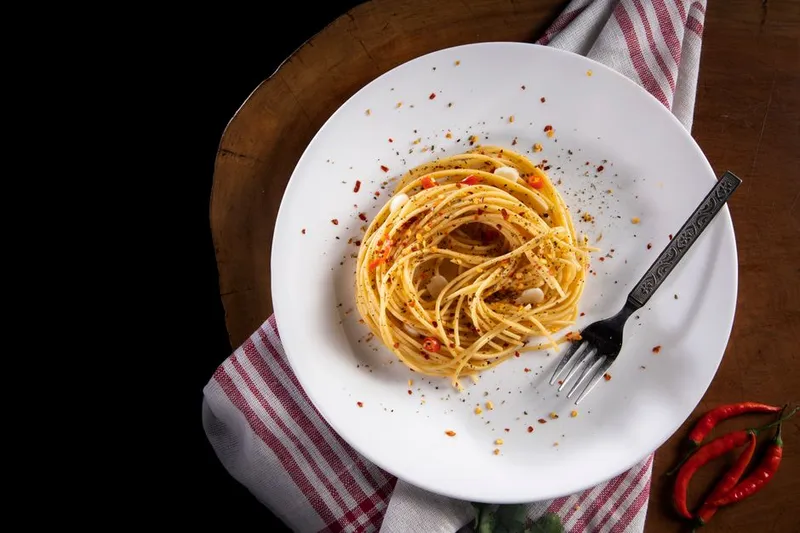 Spaghetti Aglio Olio With Parmesan & Greens Recipe — photo 2