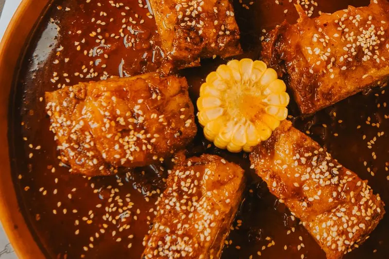 Asian Style Baby Corn With Sesame Seeds and Peanut Sauce Recipe — photo 2