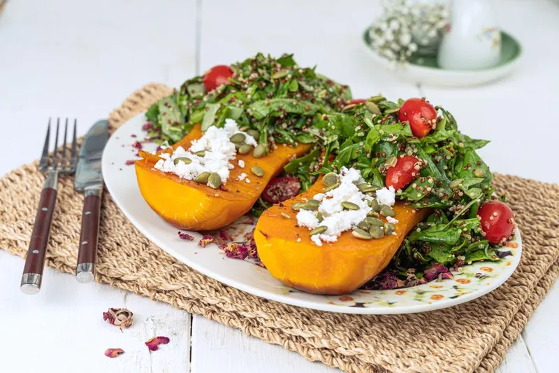 Stuffed Tomato With Stir-Fried Quinoa And Feta Recipe