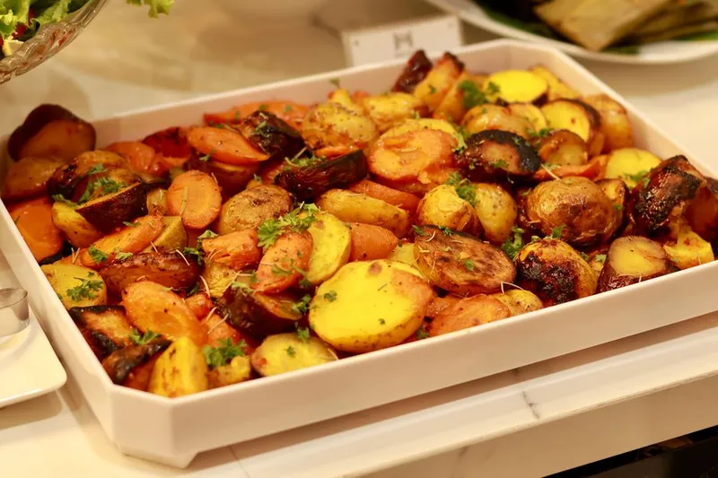 Roasted Potatoes & Zucchini Bake Recipe In A Creamy Parsley Sauce — photo 2