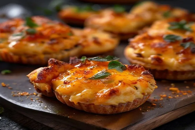 Cheesy Vegetarian Pizza Muffins Recipe