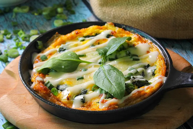 Egg And Spinach Breakfast Pizza Recipe