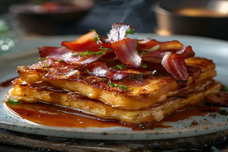 French Toast Recipe With Oven Roasted Streaky Bacon
