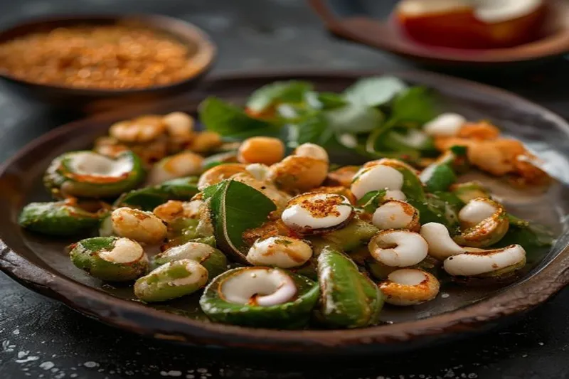 Bhindi With Cashews and Coconut Sabzi Recipe