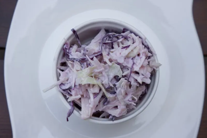 Coleslaw Salad on Sliced Apple Recipe