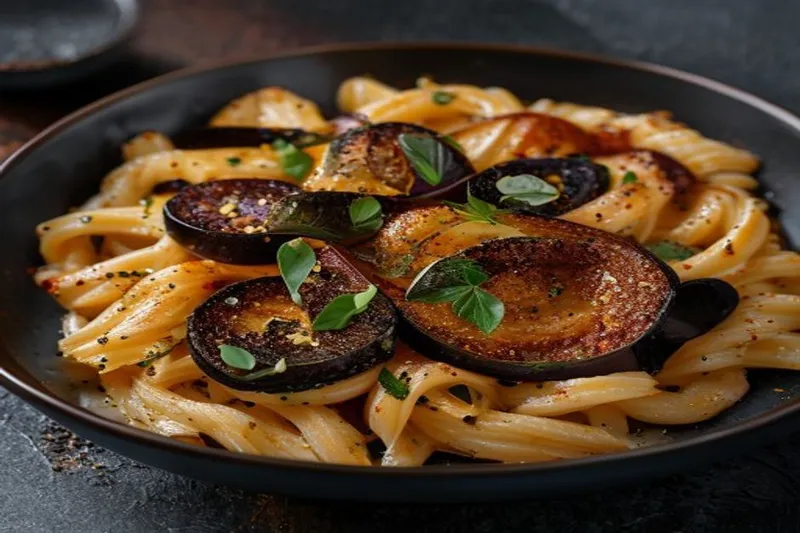 Ruote Pasta & Eggplant Gratin Recipe