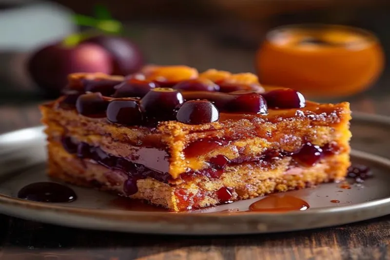 Caramel Folded Plum Cake Recipe — photo 2