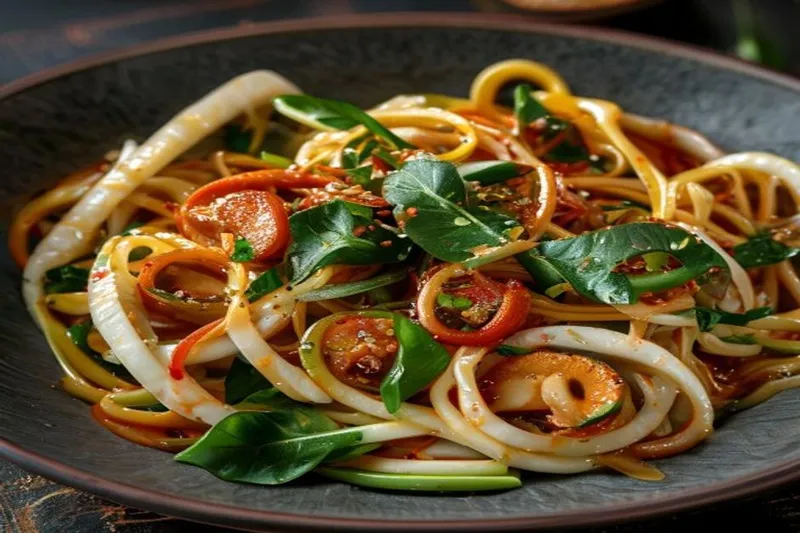 Thai Flavoured Vegetable Noodles In Coconut Curry Recipe