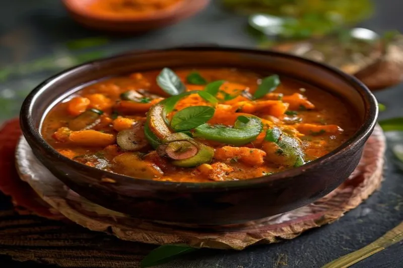 Vendakkai-Vazhakkai Mor Kuzhambu Recipe (Tamil Nadu Style Lady's Finger & Raw Banana Curry) — photo 2