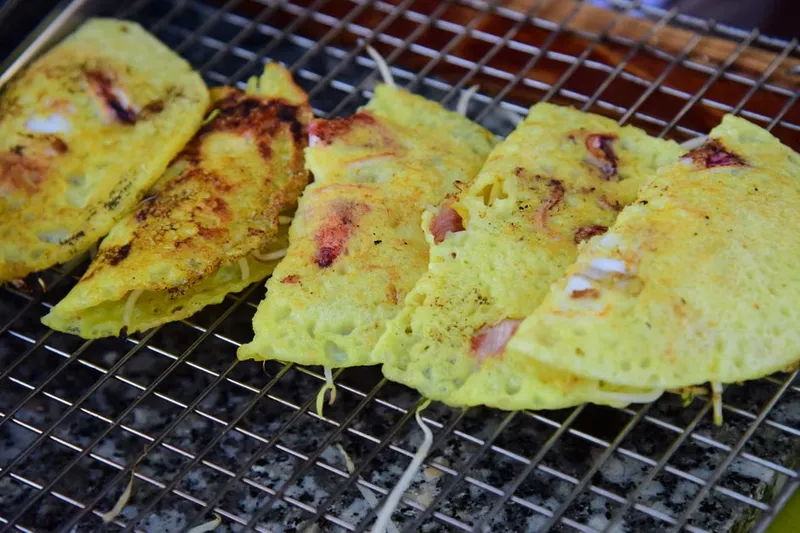 Chicken And Shrimp Bánh Xèo Recipe -Vietnamese Stuffed Crepe