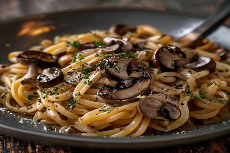 Burnt Garlic Pasta with Mushroom Recipe — photo 2
