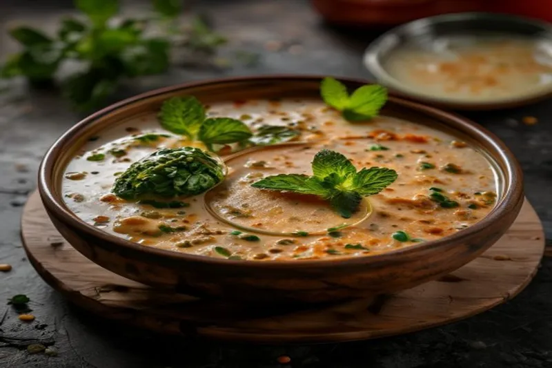 Gujarati Kadhi With Milk And Mint Recipe