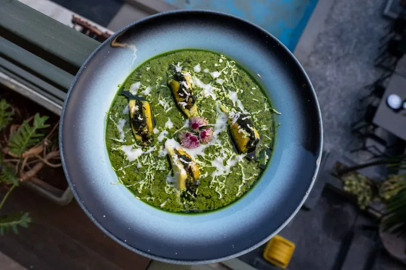 Spinach Cottage Cheese Cannelloni in Roasted Pepper Sauce Recipe
