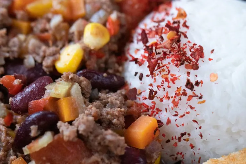 Cajun Kidney beans Rice With Soya Chunks Recipe