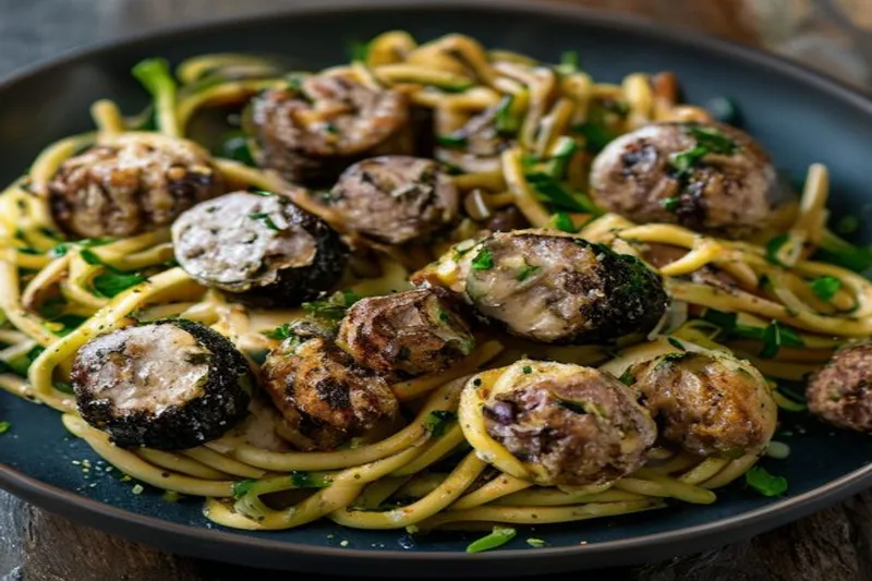 Zucchini Zoodles with mushroom Meatball Recipe