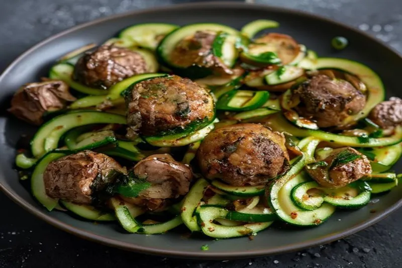 Zucchini Zoodles with mushroom Meatball Recipe — photo 2