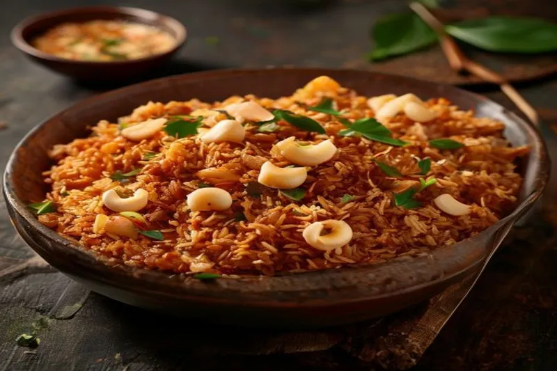 Karwar Style Phodni Phov Recipe- Red Rice Poha With Cashew Nuts — photo 2