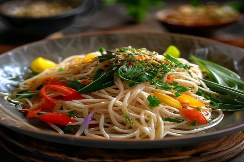 Buddha's Delight Recipe (Thin Rice Noodles With Vegetables)
