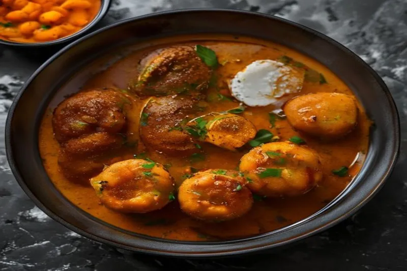 Masala Vada Curry Recipe - Chana Dal Vada Curry Recipe
