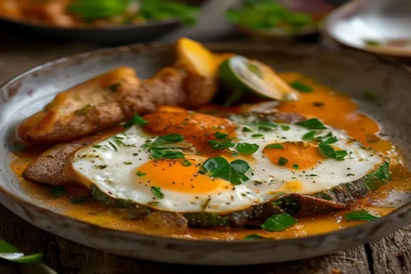 Ghee Tooria Per Eda Recipe - Parsi Style Ridge Gourd With Fried Eggs