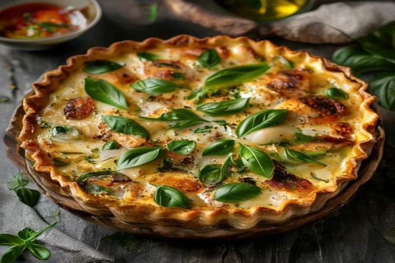 Chicken And Basil Quiche Recipe — photo 2