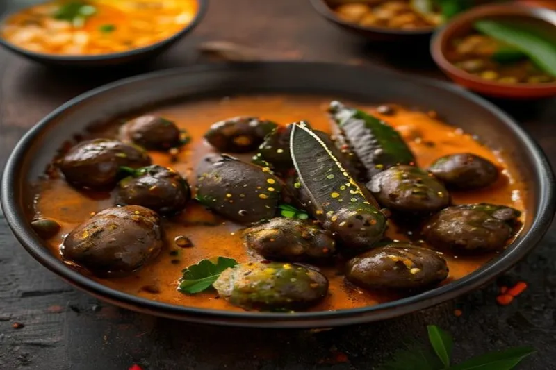 Tamil Nadu Style Karamani Murungakkai Kuzhambu Recipe-Black eyed Beans & Drumstick Curry
