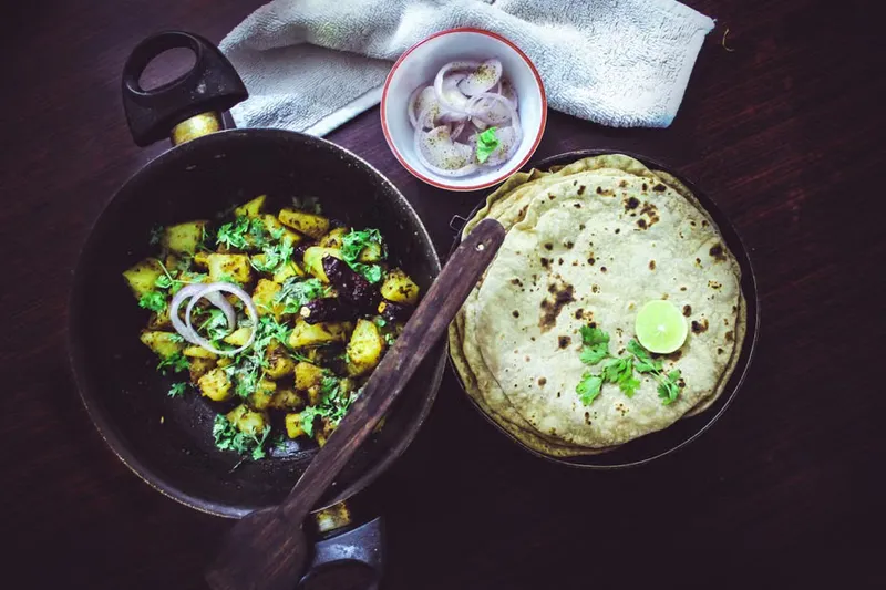 Assamese Poita Bhat With Aloo Pitika Recipe