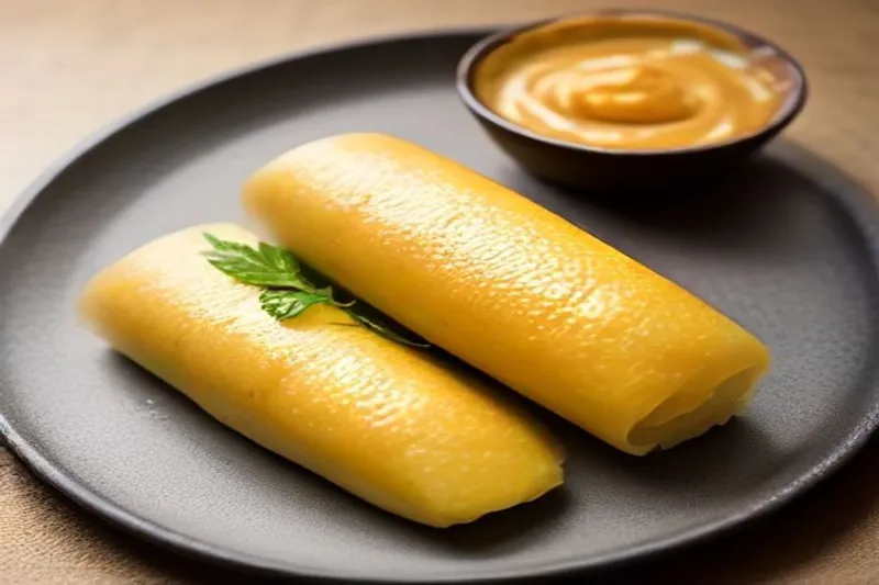 Fruit-Chia Rice paper rolls in a Mango Tahini Dipping sauce Recipe — photo 2