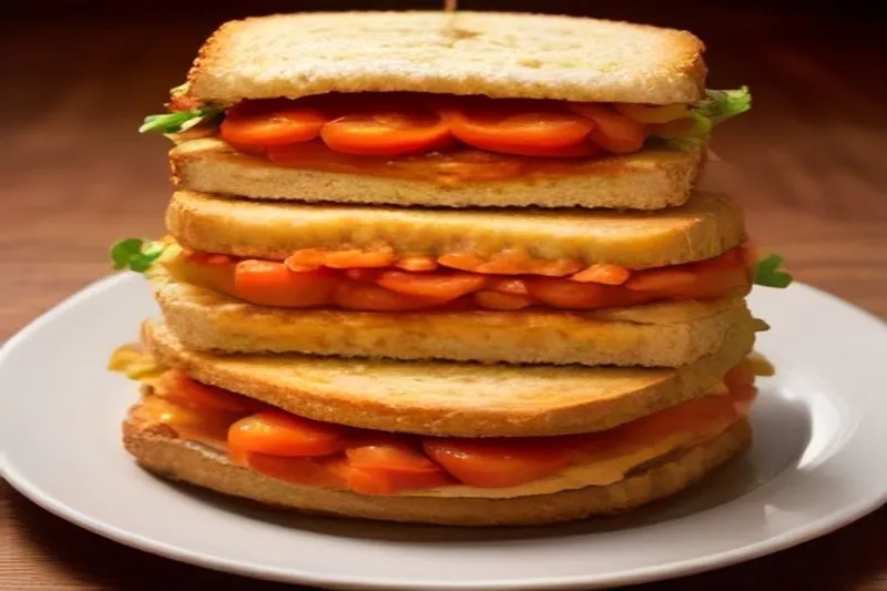 Spicy Onion Tomato Masala Sandwich Recipe
