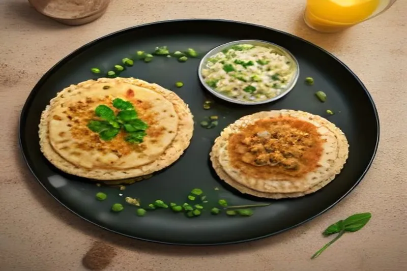 Oats, Peas & Tofu Stuffed Paratha Recipe