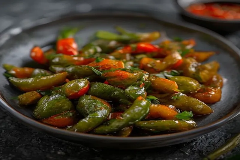 Mirchi Ke Tipore Recipe - Green Chilli Stir Fry