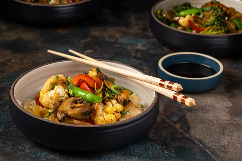 Savory Oatmeal Bowl with Chettinad Mushroom and Green Peas Stir Fry Recipe — photo 2