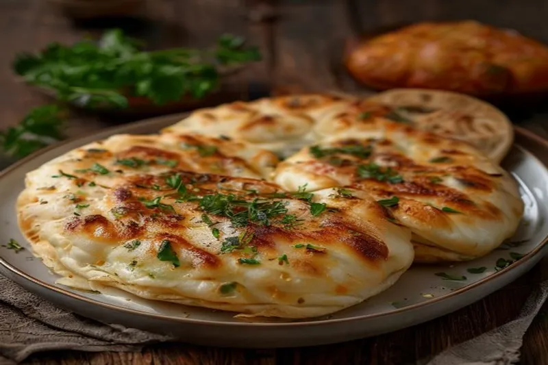 Baked Amritsari Kulcha Recipe (Without Yeast)
