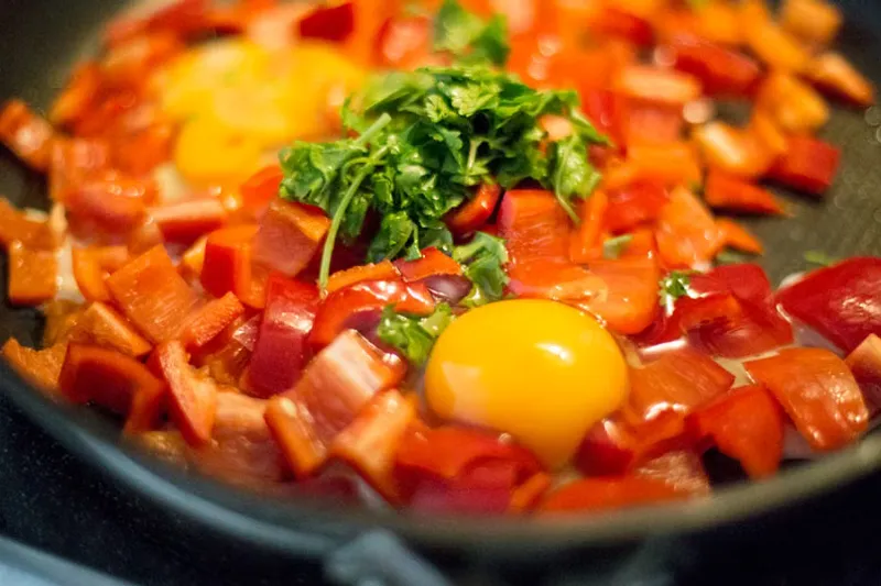 Menemen Recipe - Turkish Style Egg Scramble With Bell Peppers