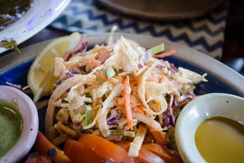 Spinach Soft Shell Taco Stuffed with Cabbage Slaw Salad Recipe — photo 2