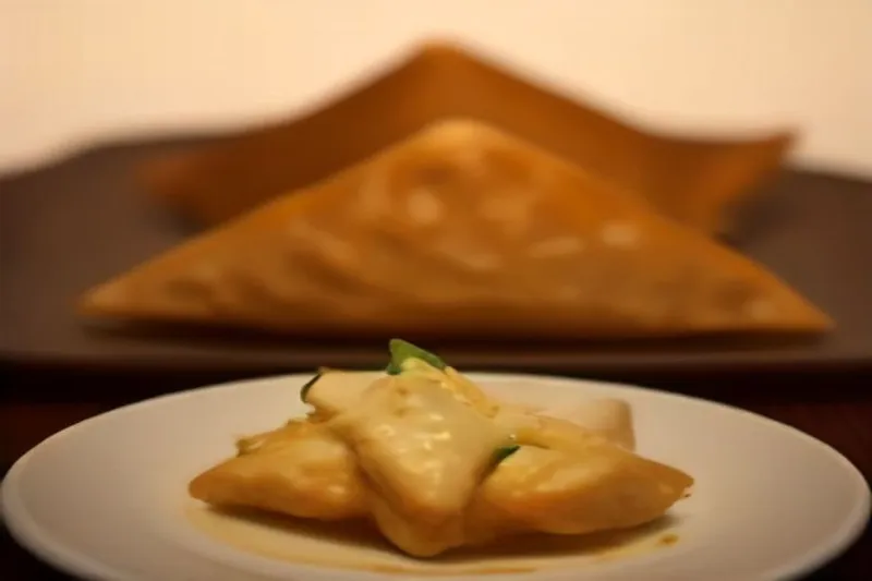Mushroom, cheese and soy chunk samosa recipe — photo 2