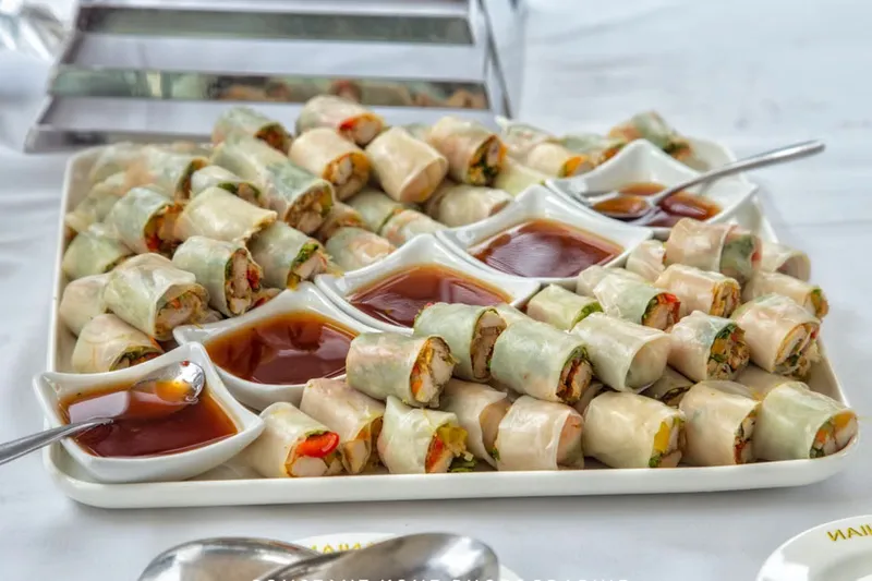Vietnamese Style Vegetarian Spring Rolls Recipe With Peanut Dipping Sauce