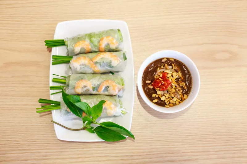 Vietnamese Style Vegetarian Spring Rolls Recipe With Peanut Dipping Sauce — photo 2