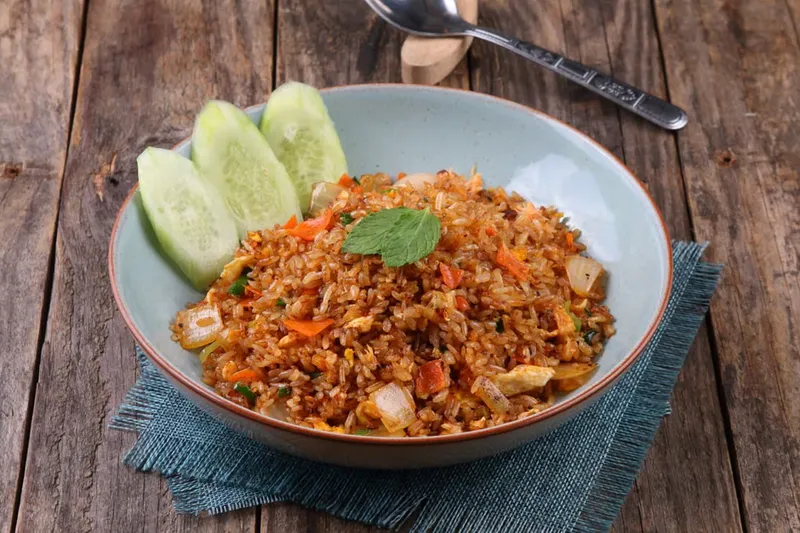 Carrots Dill and Peanut Sadam - South Indian Style Stir Fried Rice