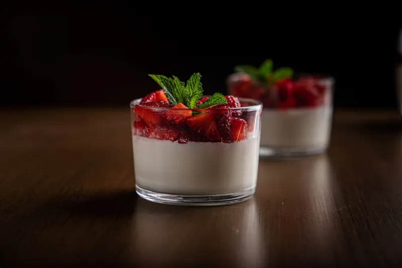 Gulkand Panna Cotta Recipe with Strawberry Sauce