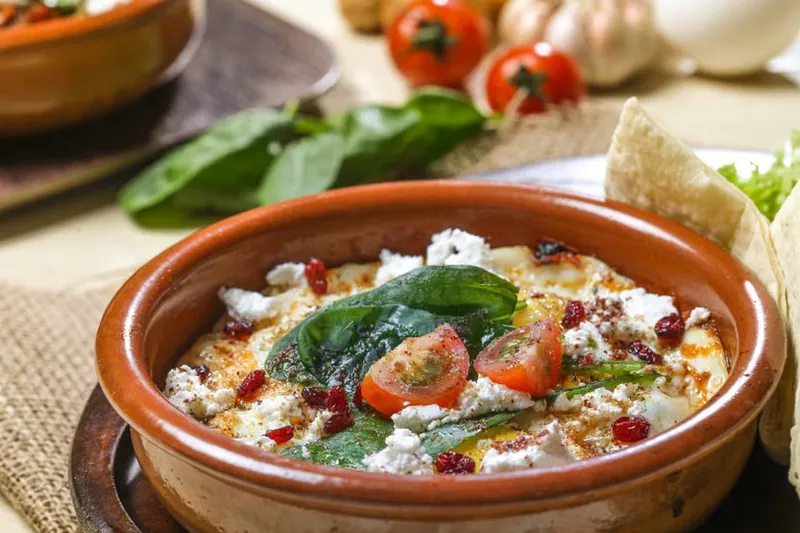 Shakshuka With Spinach & Feta Cheese Recipe