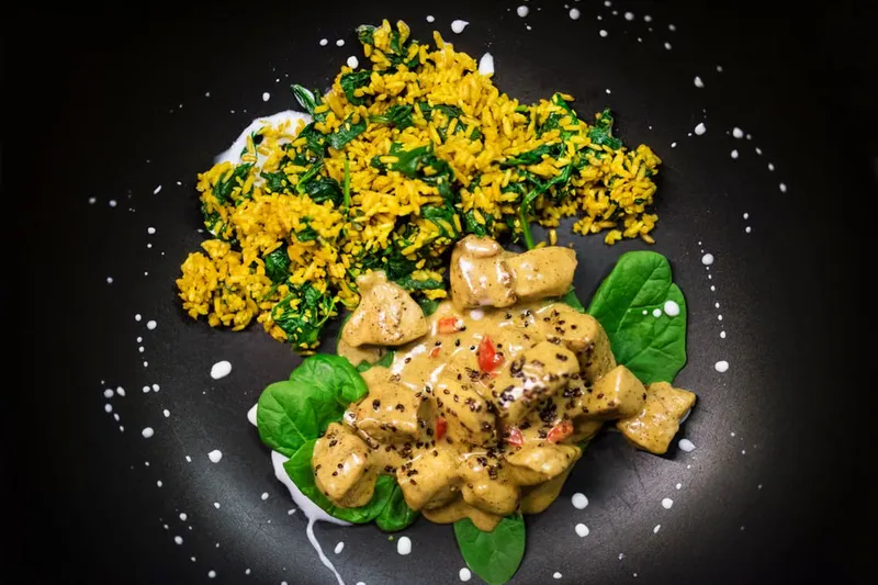 Roasted Chicken Curry Recipe In Spinach Parmesan Sauce