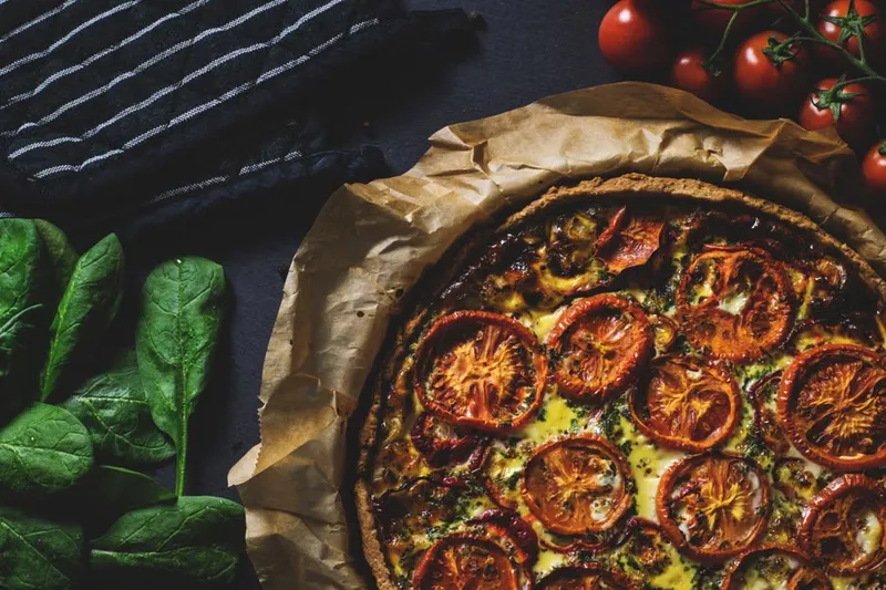 Spinach And Tomato Quiche Recipe
