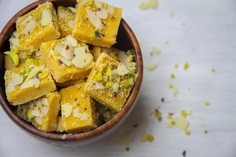 Peanut Saffron Barfi Recipe — photo 2