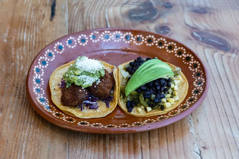 Sweet Potato Tacos With Black Beans And Avocado Cream Recipe — photo 2