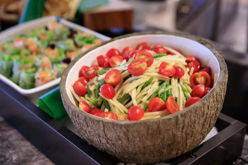 Thai Style Vegetables & Raw Papaya Rice Recipe