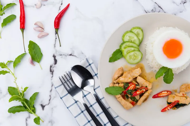Layered Thai Basil & Tofu Rice Recipe — photo 2