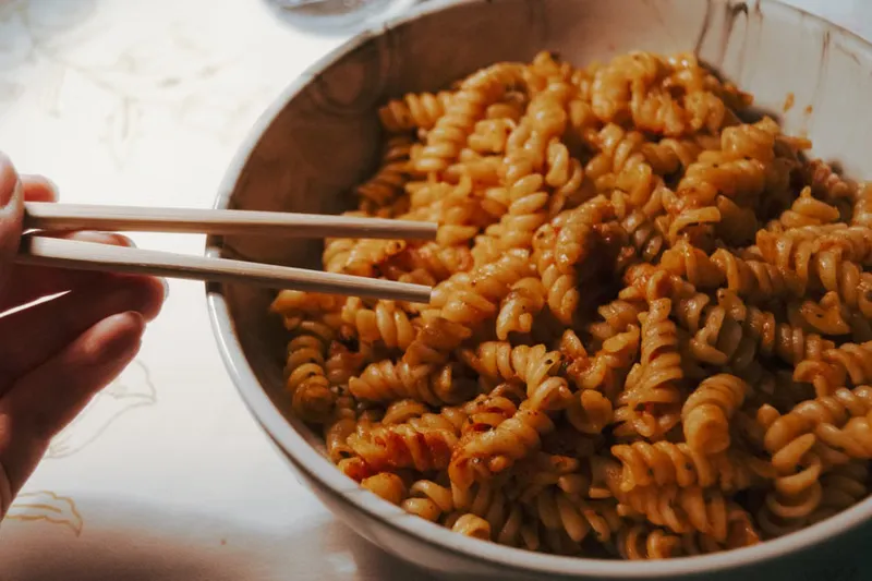 Pasta In Pudina Chutney Sauce - A Indian Fusion Recipe — photo 2