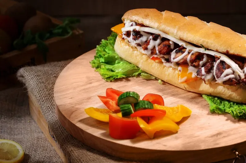 Grilled Sub Sandwich Recipe With Paneer & Roasted Vegetables