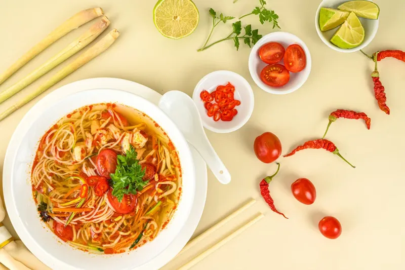 Spicy Vegetarian Thai Noodle Bowl Recipe